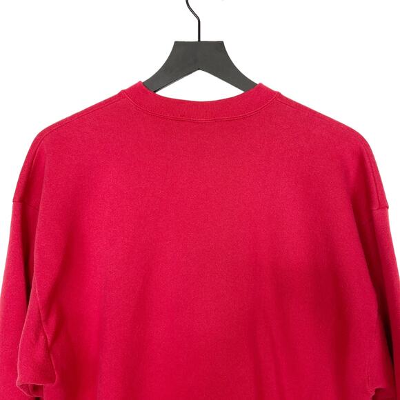 Vintage Mickey Mouse Christmas Sweatshirt Crewneck Size L Red Made In USA - Picture 7 of 8